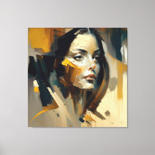 portrait, abstraction, watercolor, art, decor,  canvas print