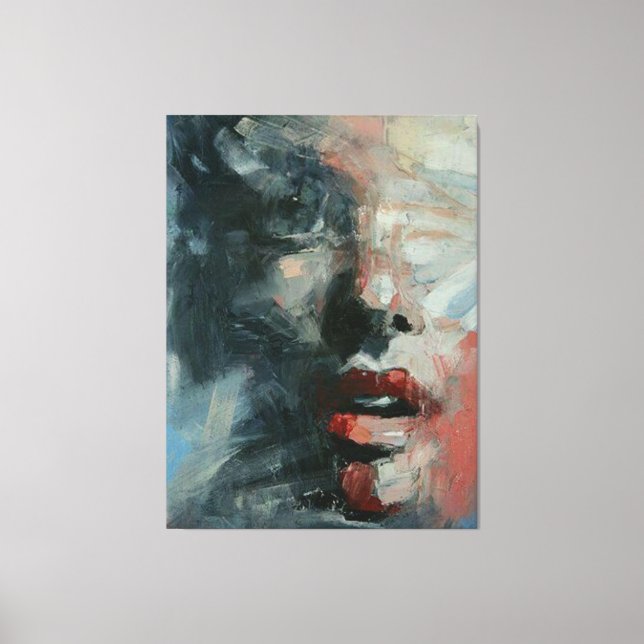 portrait, abstraction, watercolor, art, modern art canvas print (Front)