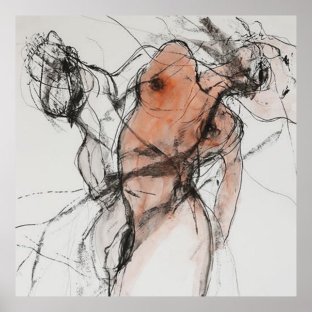 portrait, abstraction, watercolor, art poster  (Front)