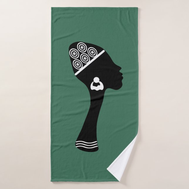portrait abstrait afro-américain (Serviette de bain)