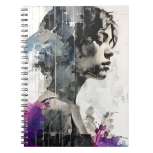 Portrait Abstrait pourpre   Journal carnet