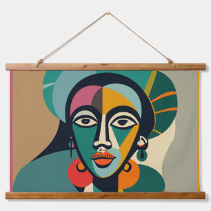 portrait african mask colore hanging tapestry