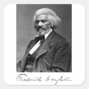 Portrait and Signature of Frederick Douglass Square Sticker