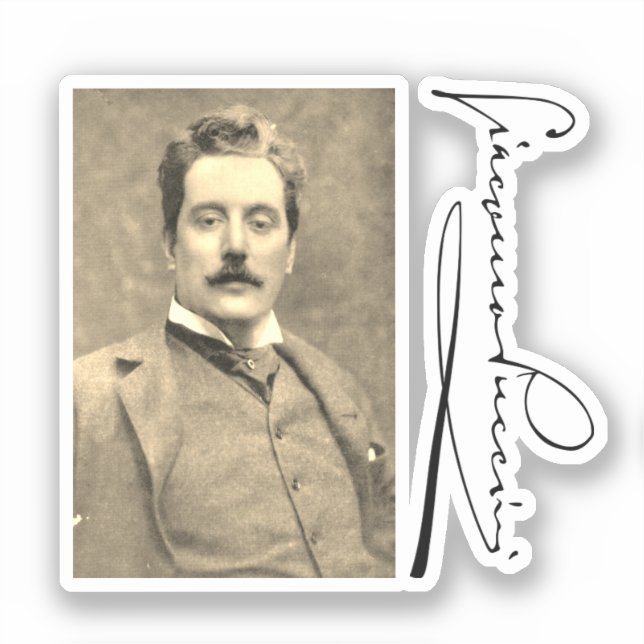 Portrait and Signature of Giacomo Puccini (Front)