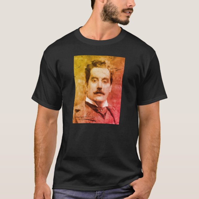 Portrait and Signature of Giacomo Puccini T-Shirt (Front)