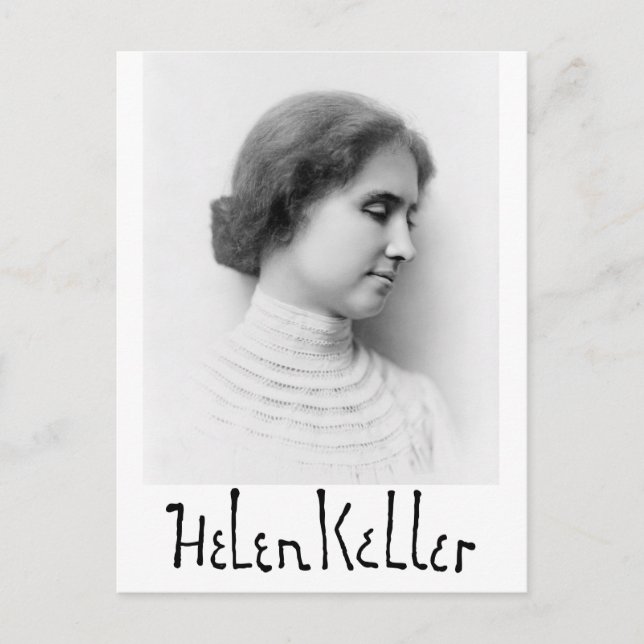 Portrait and signature of Hellen Keller Postcard (Front)
