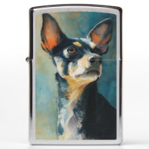 Portrait aquarelle de chihuahua noir et marron