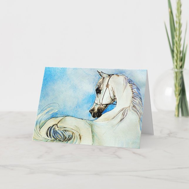 Portrait Arabe de cheval dans la carte de voeux (Devant)