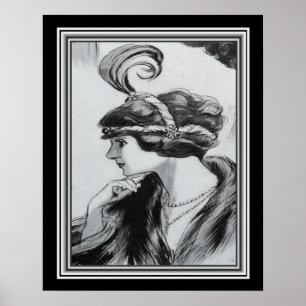 Portrait Art Déco d'un Flapper ca.1920 - 16x20