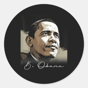 Portrait Barack Obama President Patriotic Classic Round Sticker