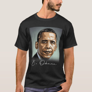 Portrait Barack Obama President Patriotic T-Shirt