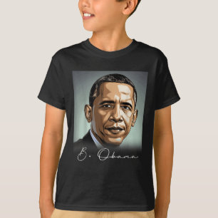Portrait Barack Obama President Patriotic T-Shirt