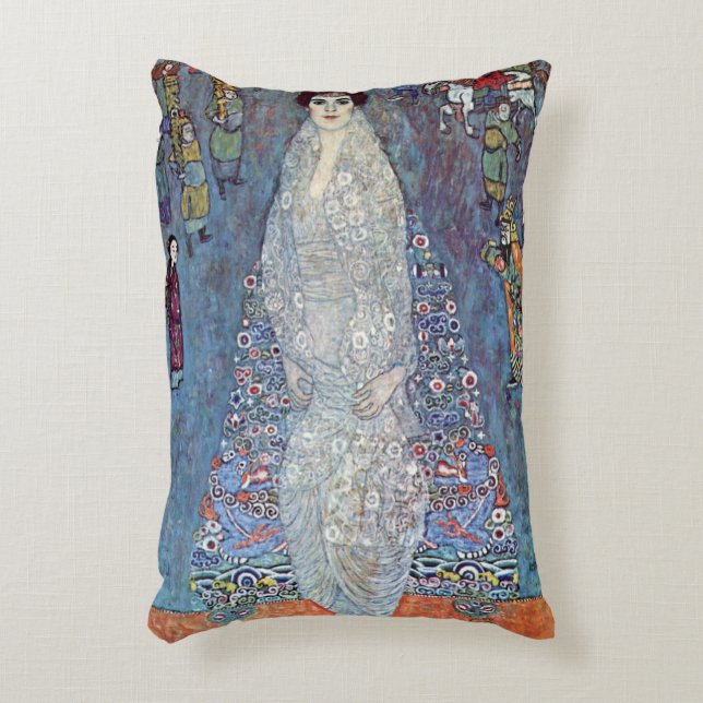 Portrait Baroness Elisabeth Bacchofen Echt, Klimt Accent Pillow (Front(Vertical))