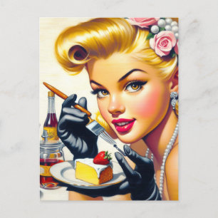 Portrait Beautiful Pin Up Postcard