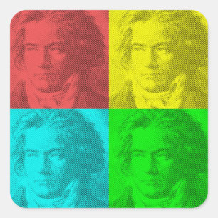 Portrait Beethoven En Sticker Carré