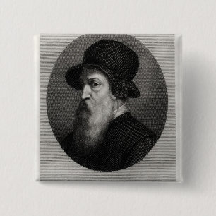 Portrait Benvenuto Cellini engraved by 2 Inch Square Button