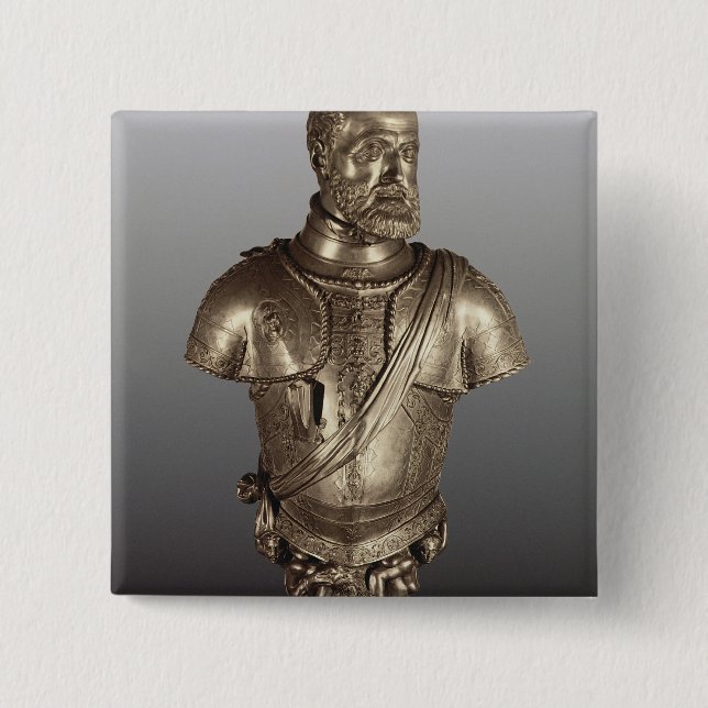 Portrait bust 2 inch square button (Front)