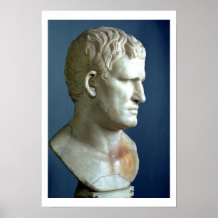 Portrait bust of Agrippa (63-12 BC) Roman (marble) Poster