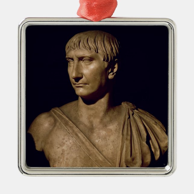 Portrait bust of Emperor Trajan Metal Ornament (Front)