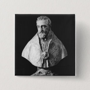 Portrait bust of Francois d'Escoubleau 2 Inch Square Button
