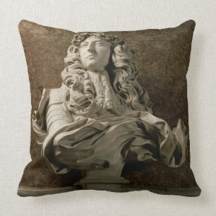 Portrait bust of Louis XIV (1638-1715), 1665, (mar Throw Pillow