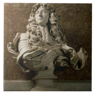 Portrait bust of Louis XIV (1638-1715), 1665, (mar Tile