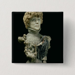 Portrait Bust of Sarah Bernhardt (1844-1923) Frenc 2 Inch Square Button