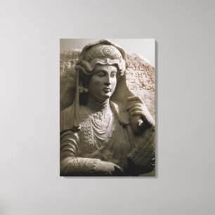 Portrait bust tomb relief, Roman, c.2nd/3rd centur Canvas Print