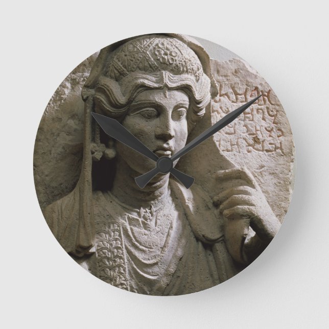 Portrait bust tomb relief, Roman, c.2nd/3rd centur Round Clock (Front)