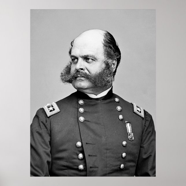Portrait Civil War General Ambrose E. Burnside Poster (Front)