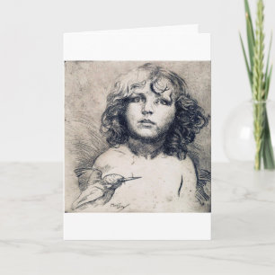 Portrait (Copper print), Alphonse Mucha Card