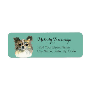 Portrait d'aquarelle Chihuahua Chien à cheveux lon