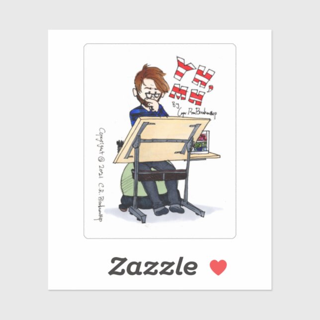 Portrait d'artiste - Sticker Matte (Feuille)