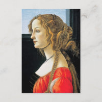 Portrait de Botticelli des invitations d'une jeune