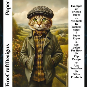 Portrait de chat mignon dans un paysage Papier scr