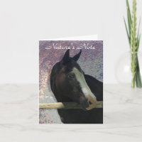 PORTRAIT DE CHEVAL CARTE DE NOTE ANIMALE