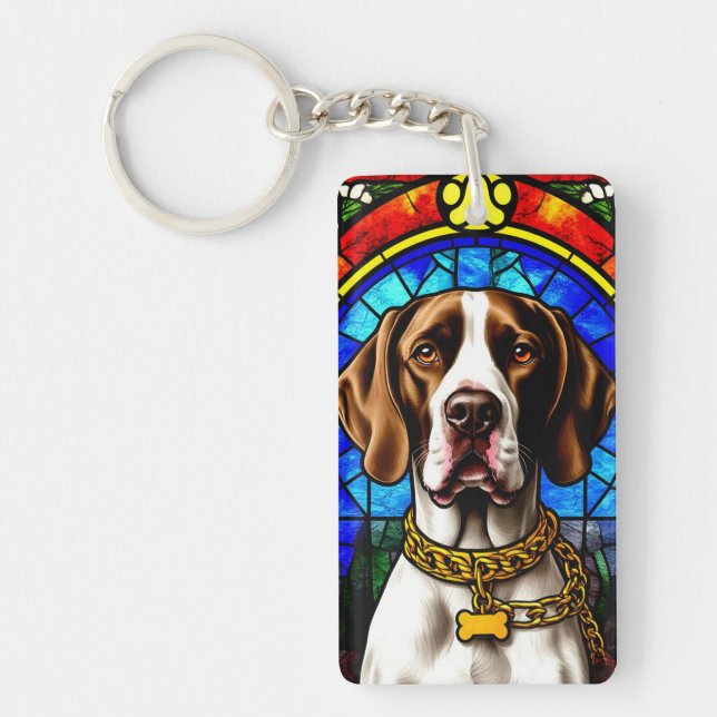Portrait de chien en verre coloré (Devant)