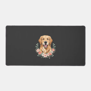 Portrait de chien Retriever doré floral sublimatio
