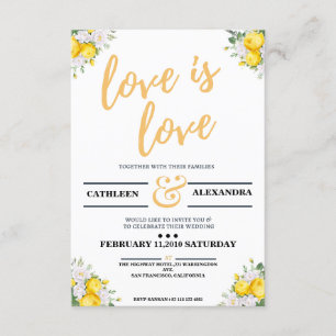 Portrait de Faire-part de mariage lesbienne floral