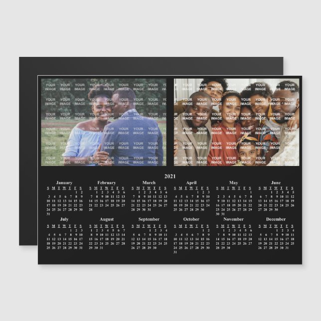 Portrait de famille 2021 Magnet Calendrier personn (Devant / Derrière)