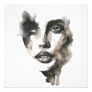 Portrait de femme expressionniste abstrait Photo