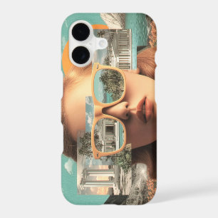 Portrait de femme surréaliste avec des lunettes de