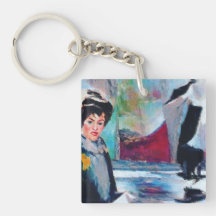 Portrait de femme vintage avec Arrière - plan Abst