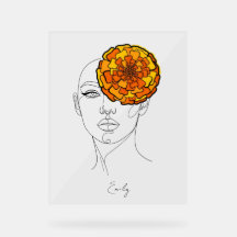 Portrait de fleur de naissance personnalisé d'octo