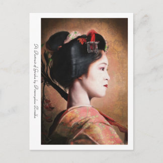 Portrait de Geisha japonaise orientale carte posta