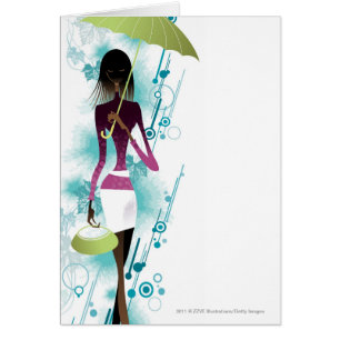 Portrait de jeune femme tenant la bourse et le