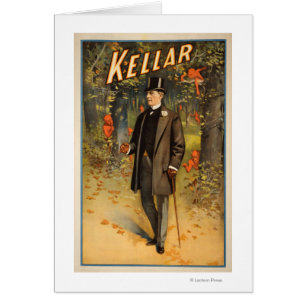 Portrait de Kellar avec l'affiche promotionnelle