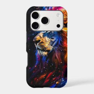 Portrait de lion abstrait de la faune cosmique