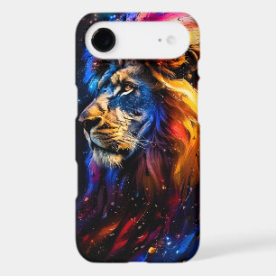 Portrait de lion de faune cosmique abstrait