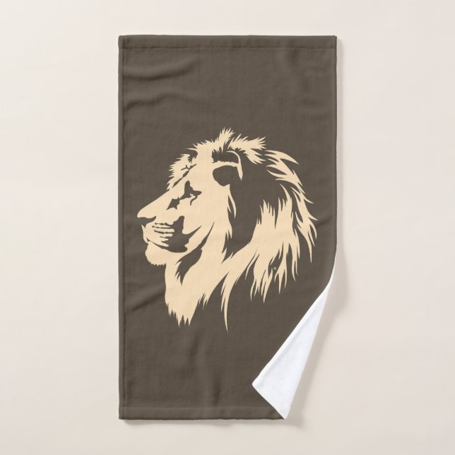 Portrait de Lion (sable) (Serviette à main)